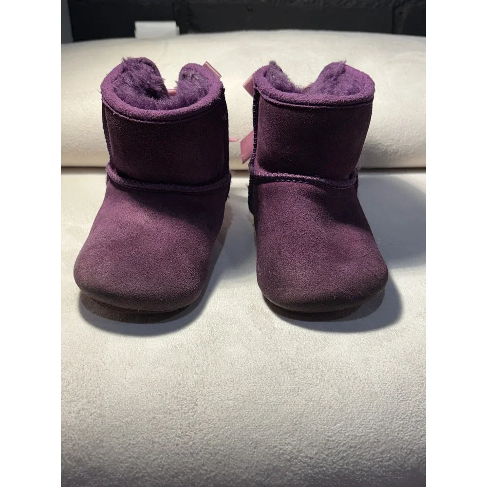 UGG Australia Jesse Bow Purple Suede Baby Boots Infant Size 4/5 1006483I